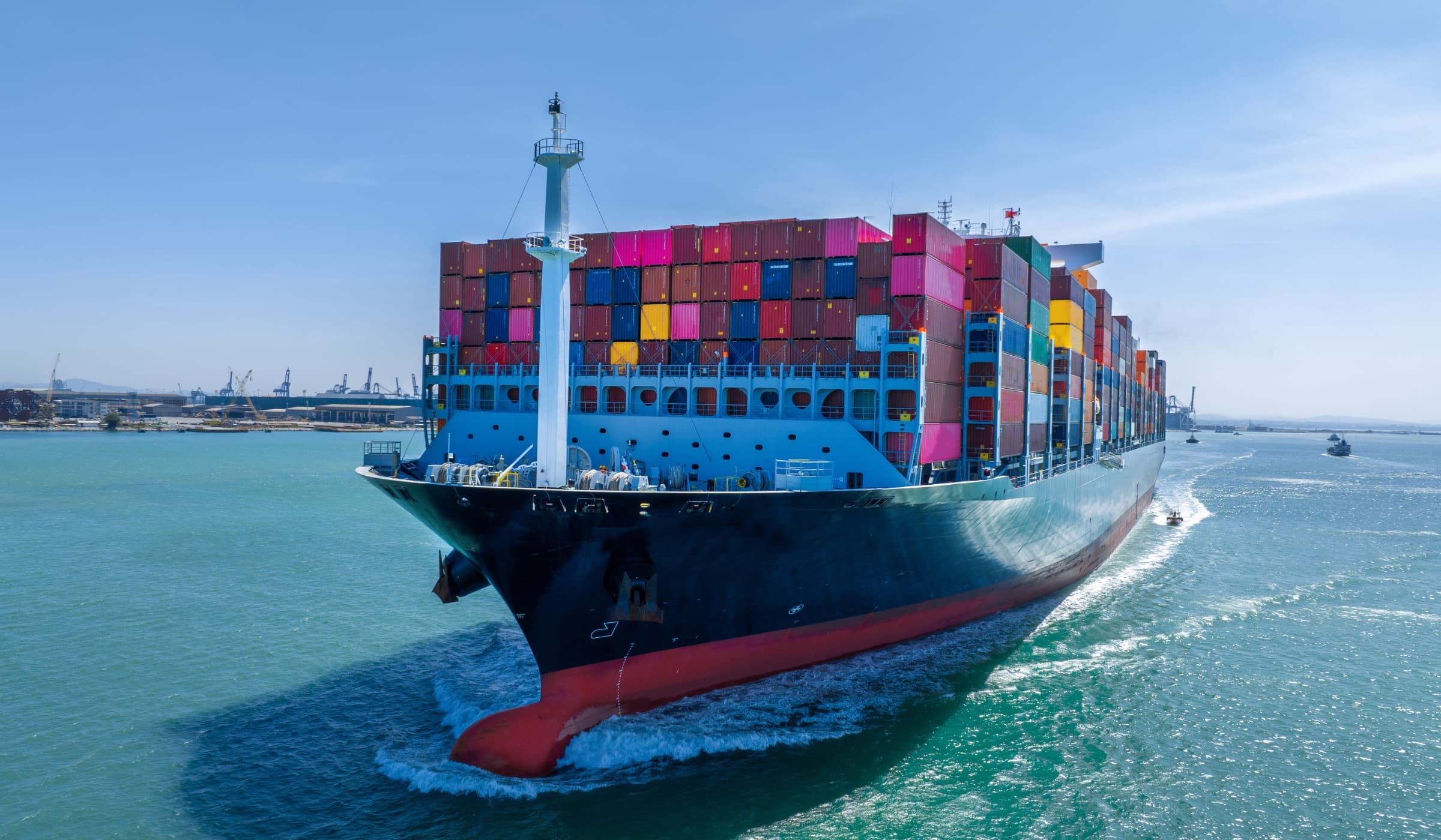 Container ship carrying import export cargo for customs clearance data