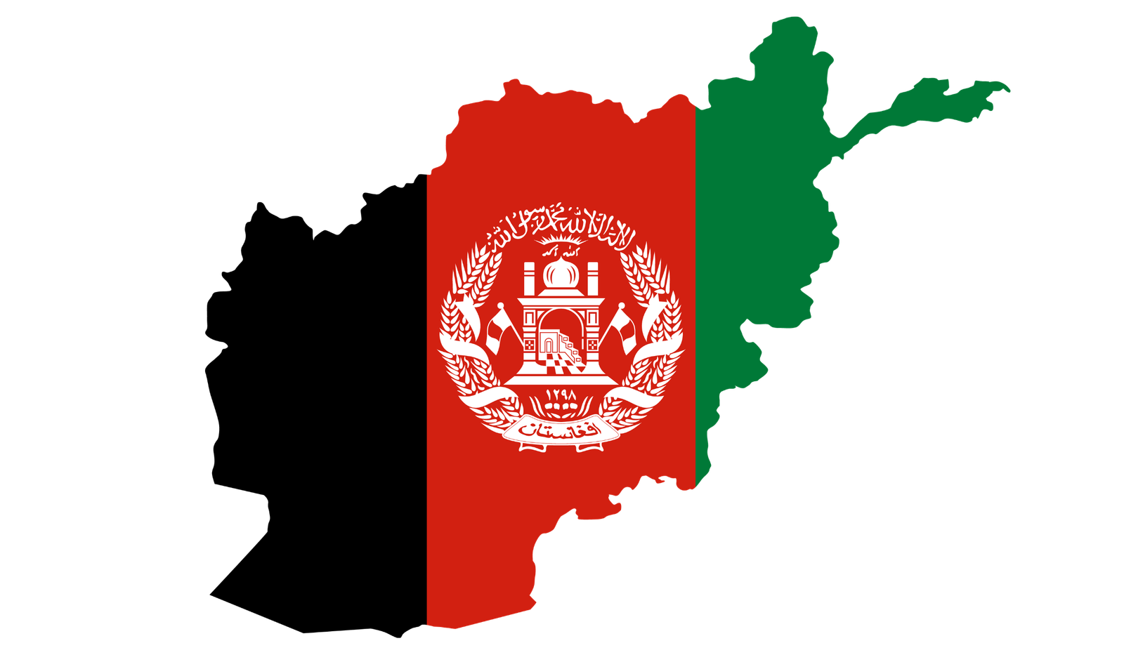 Afghanistan flag map
