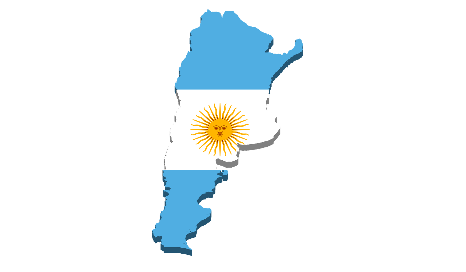 Argentina flag map