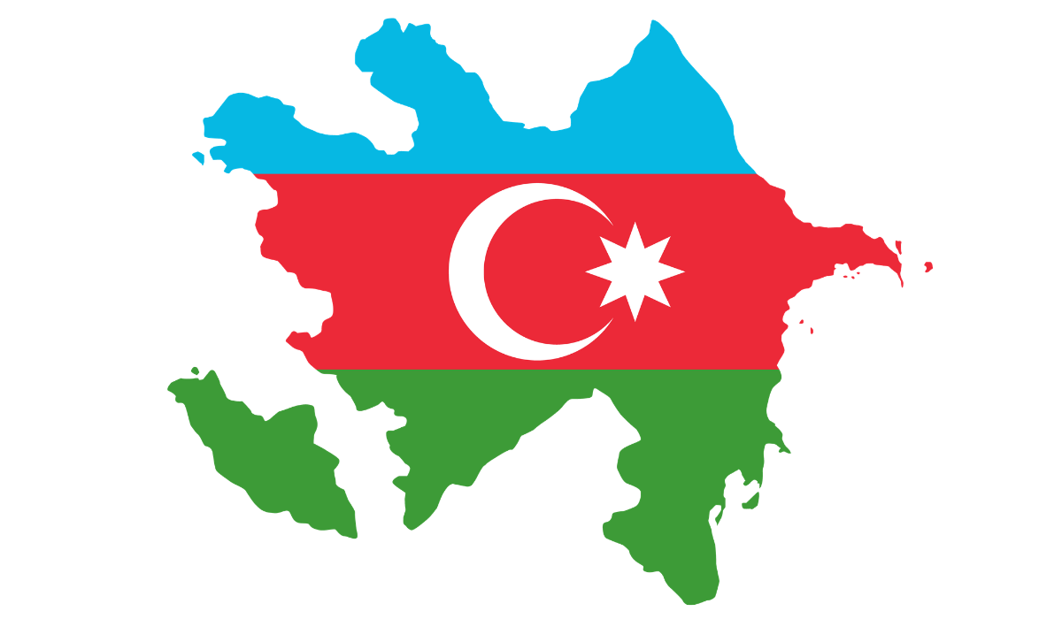 Azerbaijan flag map