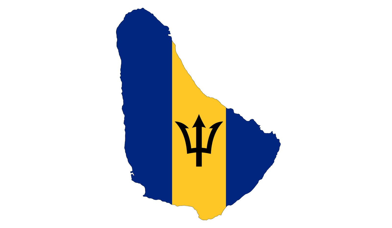 Barbados flag map