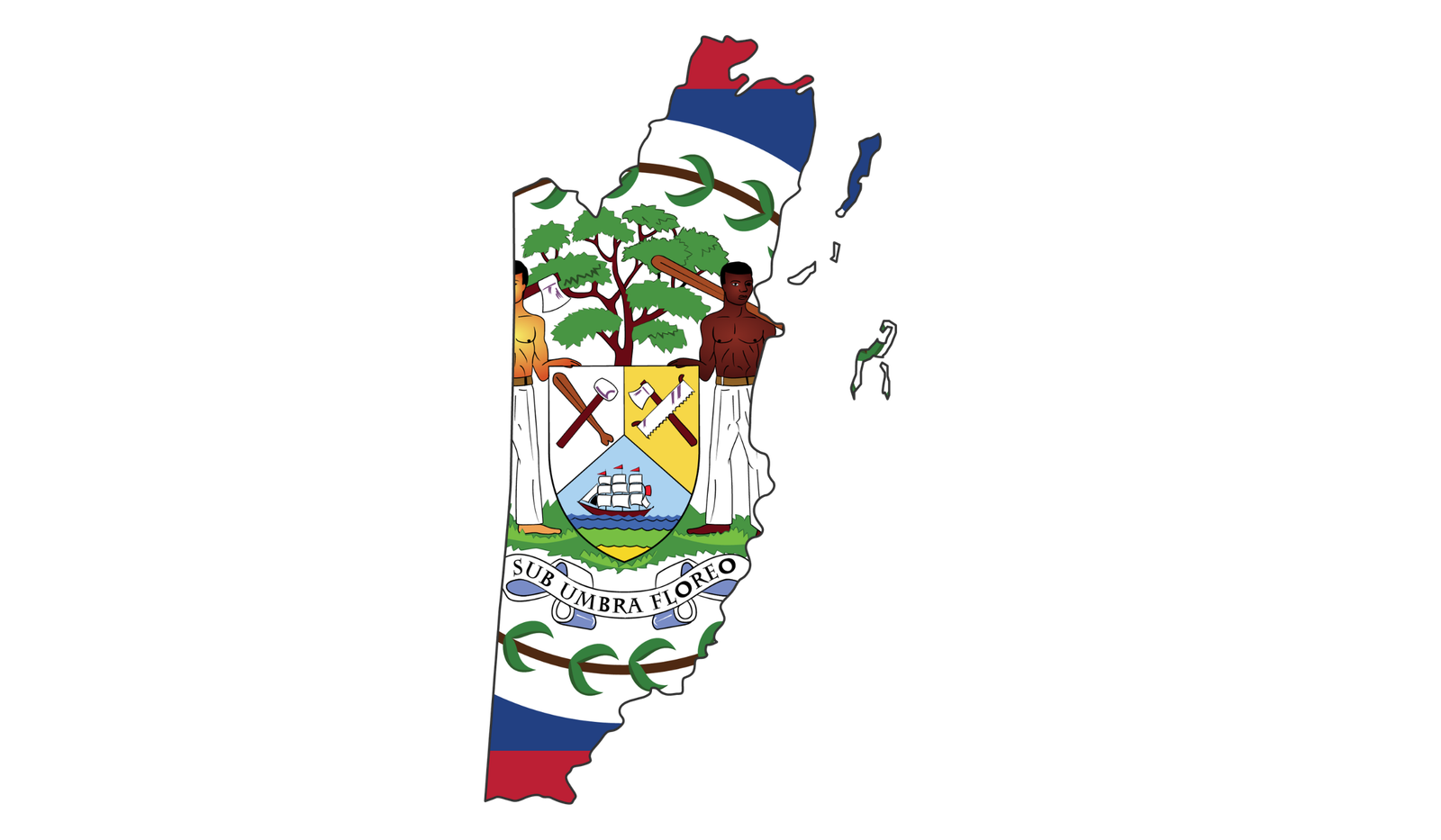 Belize flag map