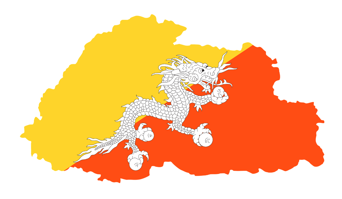Bhutan flag map