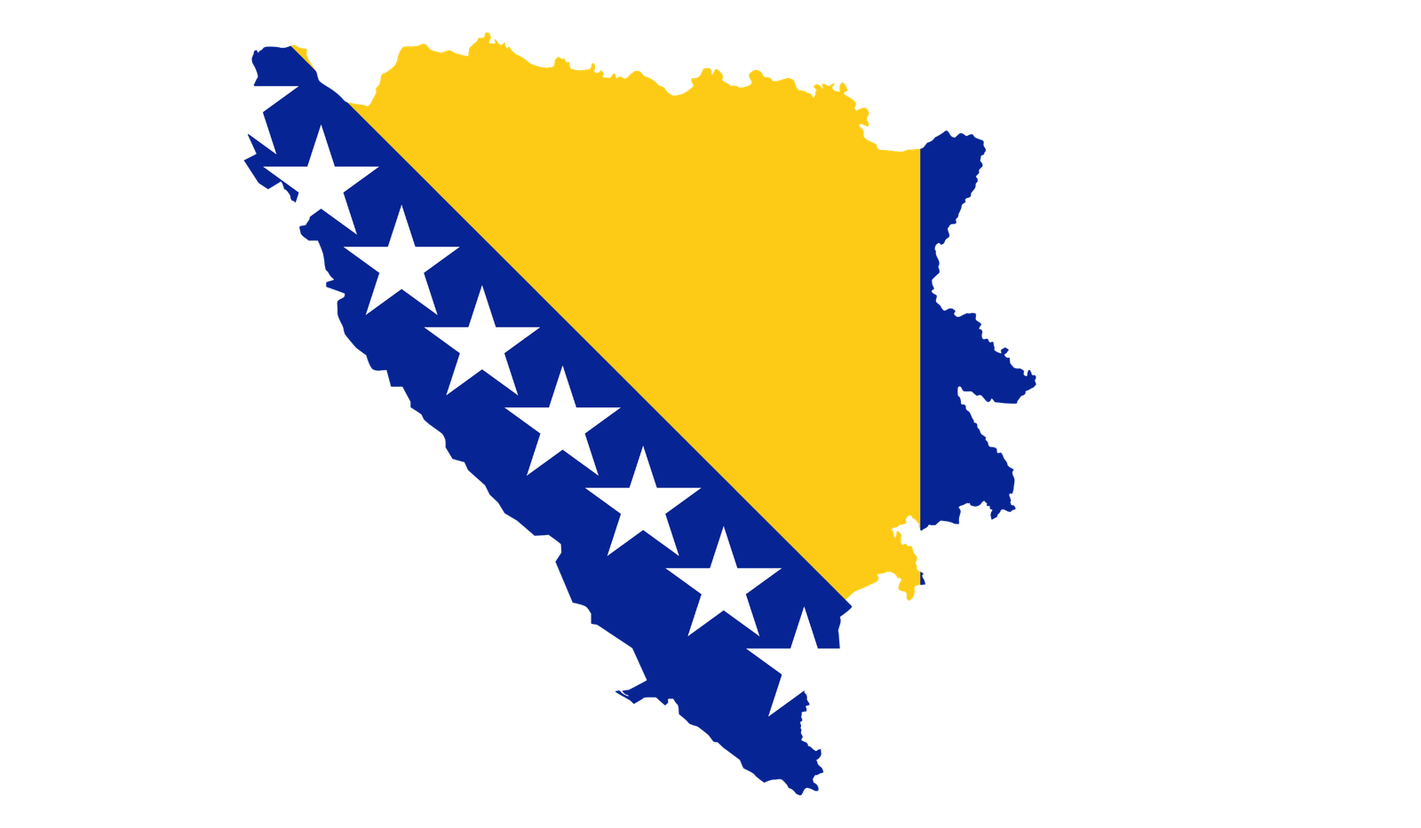 Bosnia y Herzegovina flag map