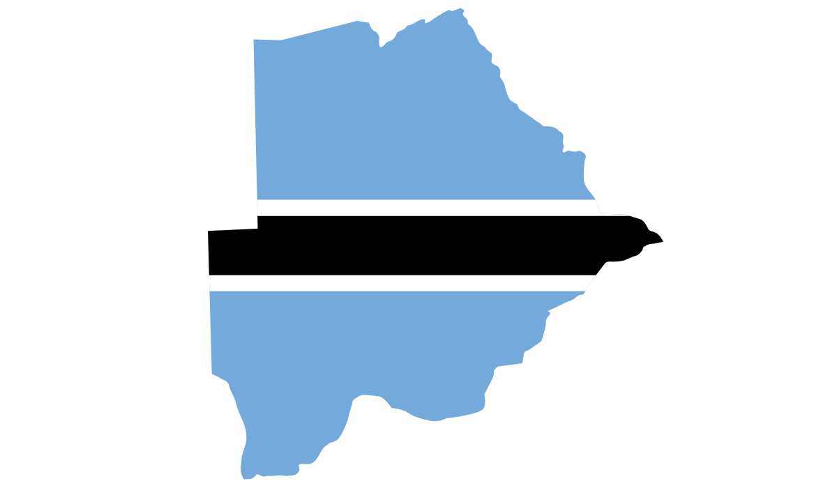 Botswana flag map
