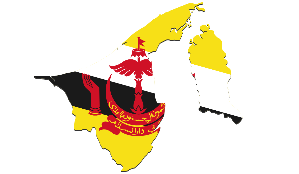 Brunei flag map