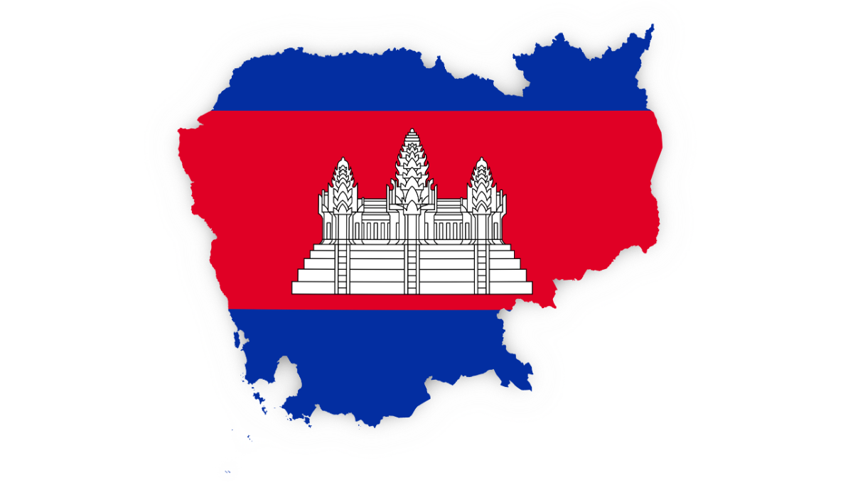 Cambodia flag map