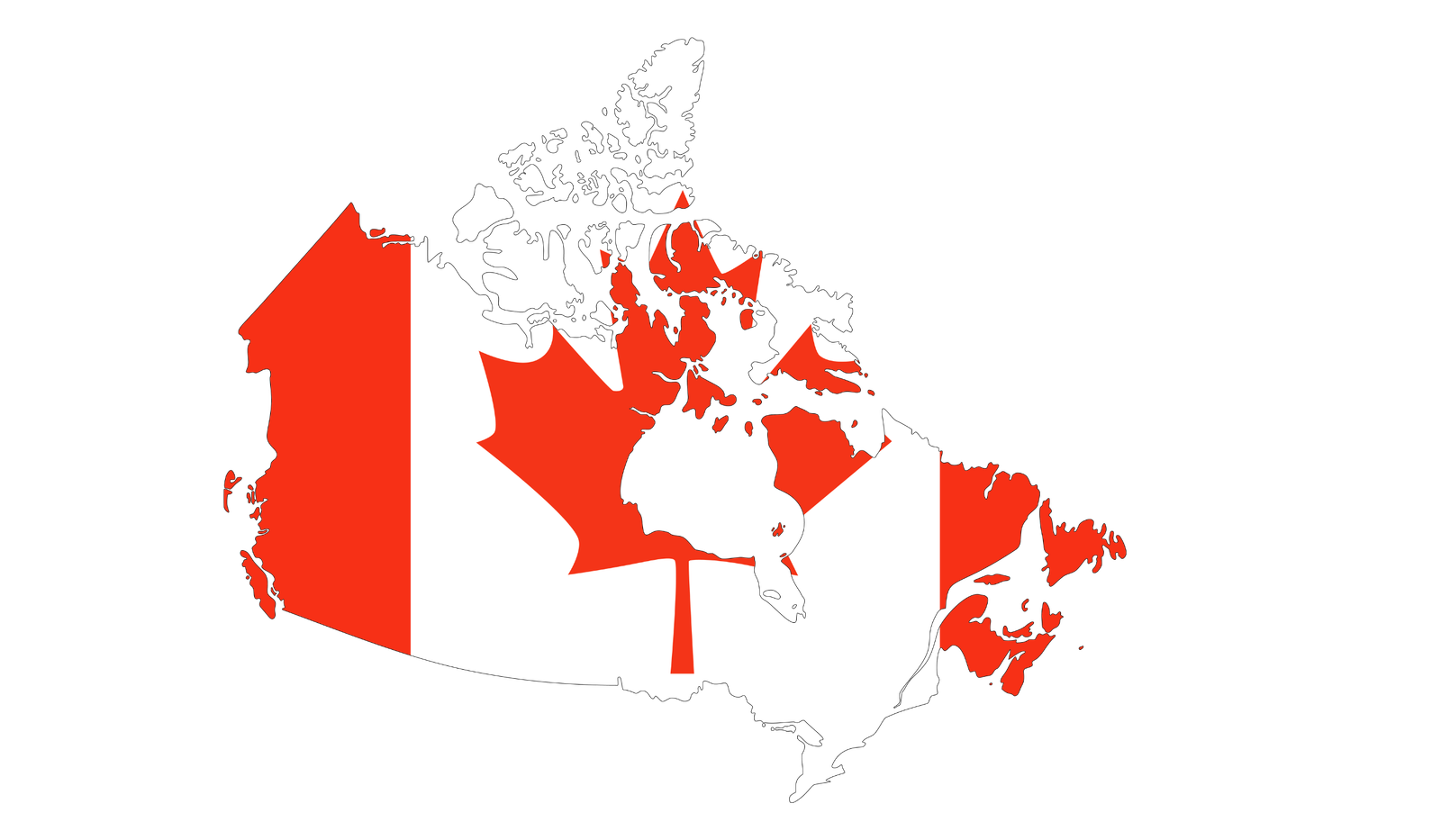 Canada flag map