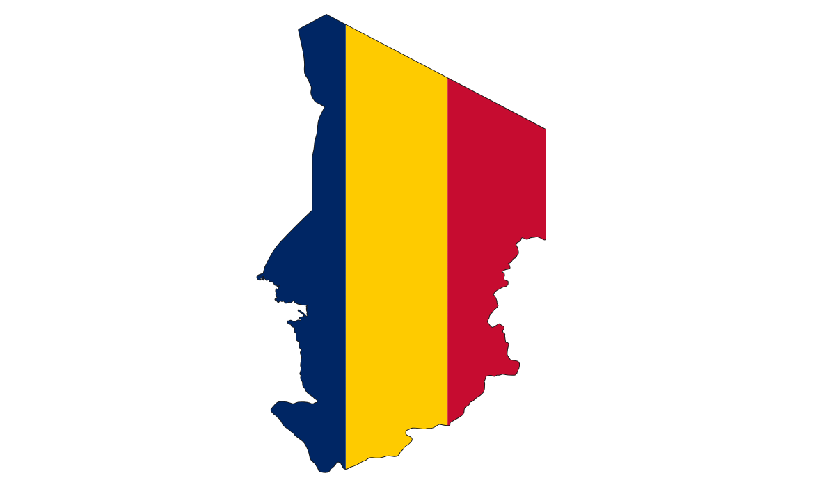Chad flag map