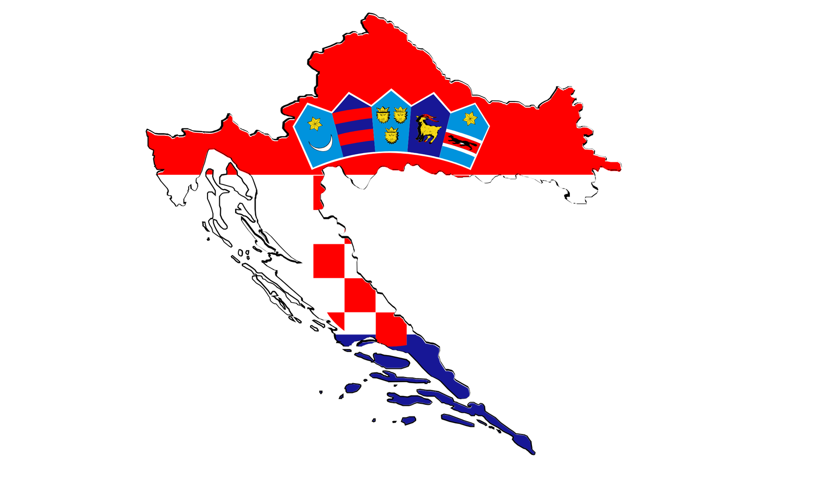 Croatia flag map