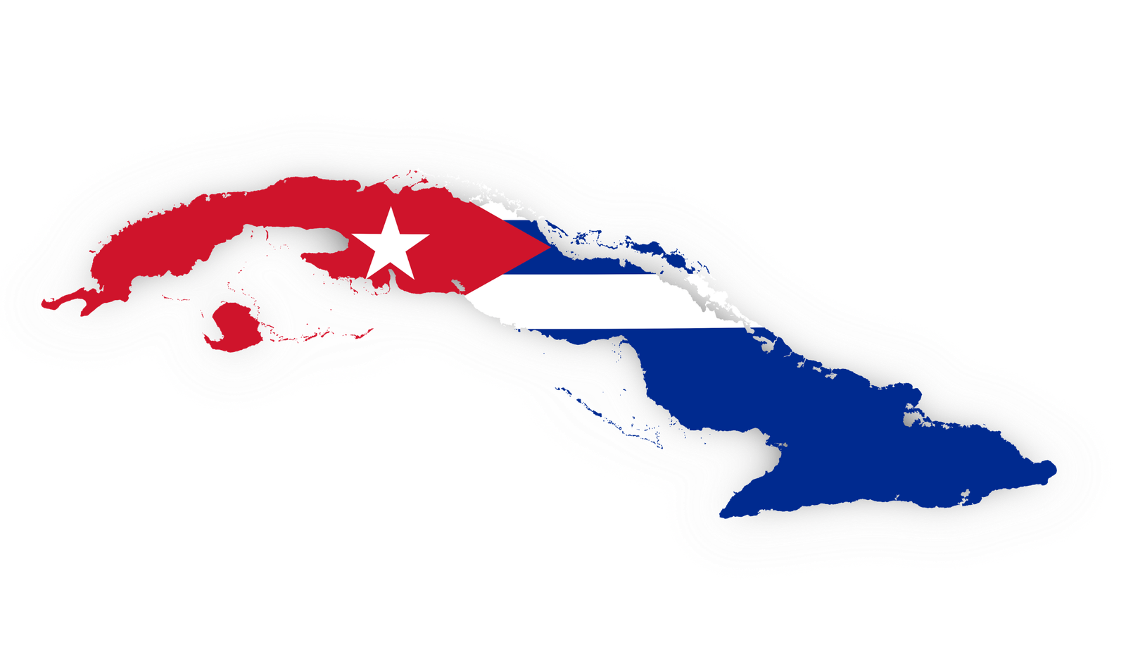 Cuba flag map