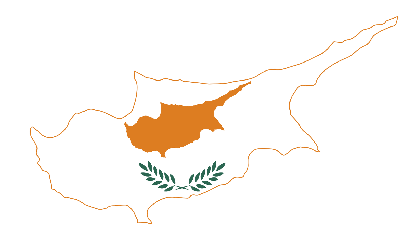 Cyprus flag map