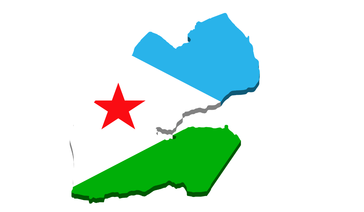 Djibouti flag map