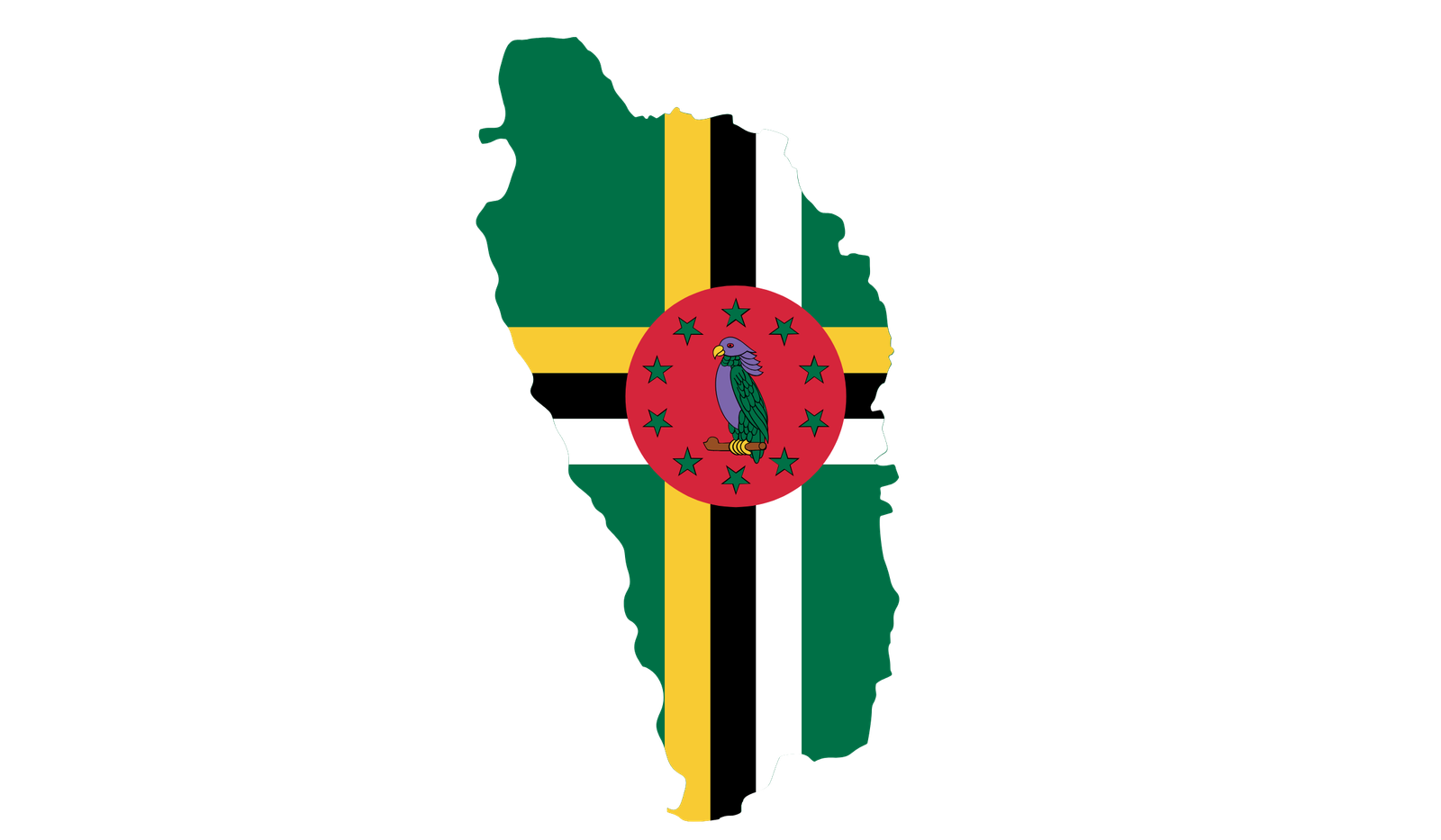 Dominica flag map