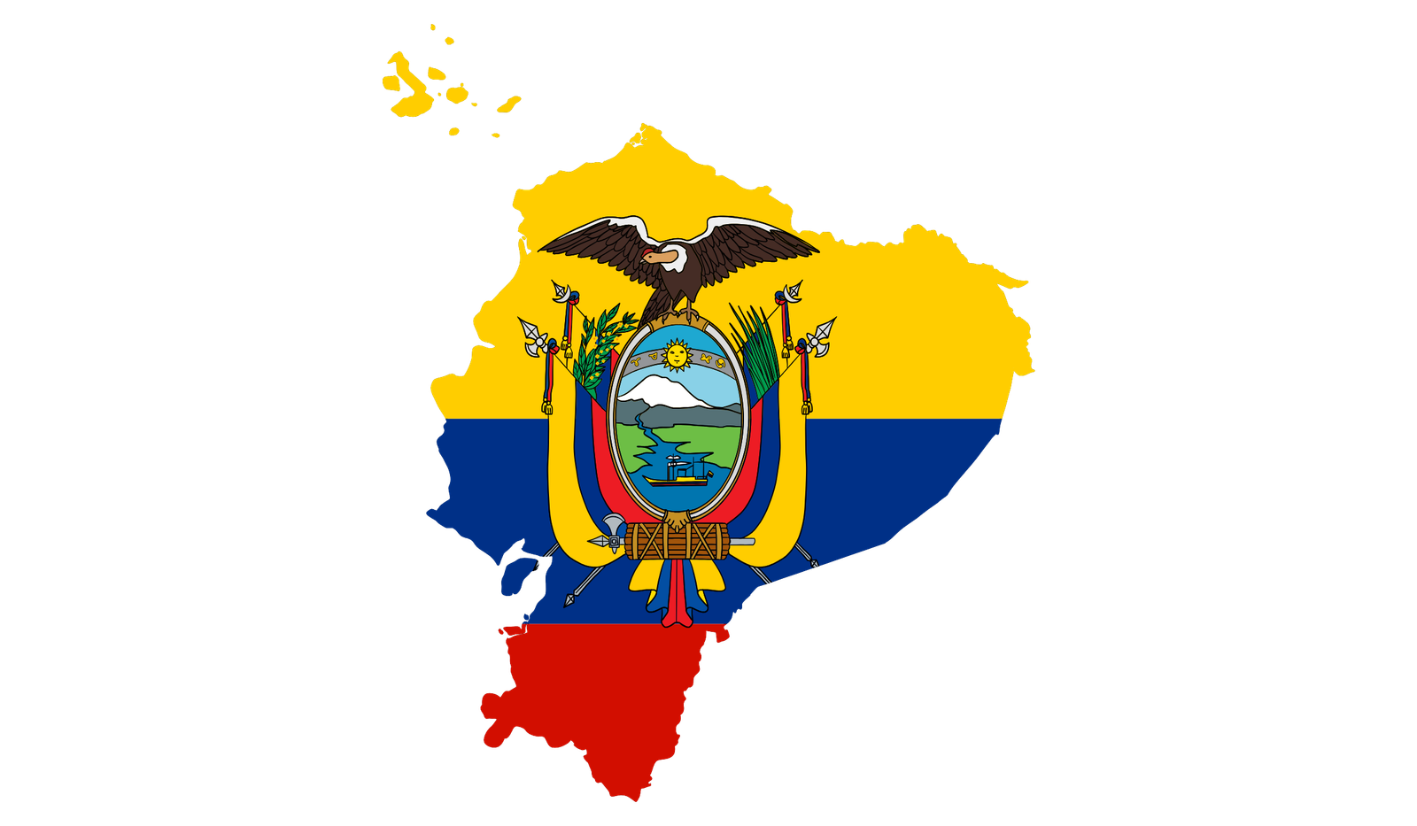 Ecuador flag map