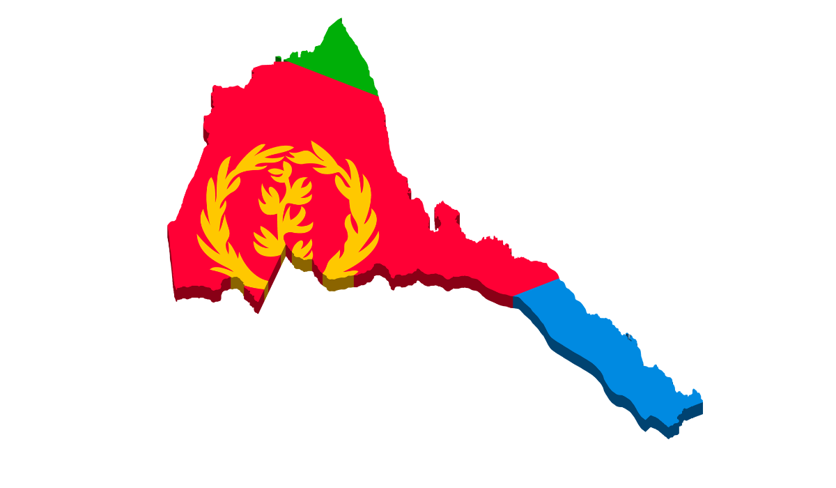 Eritrea flag map