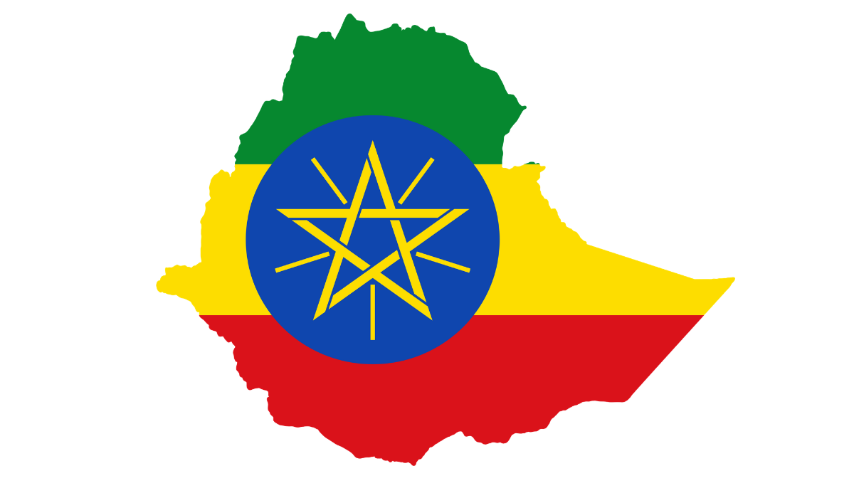 Ethiopia flag map