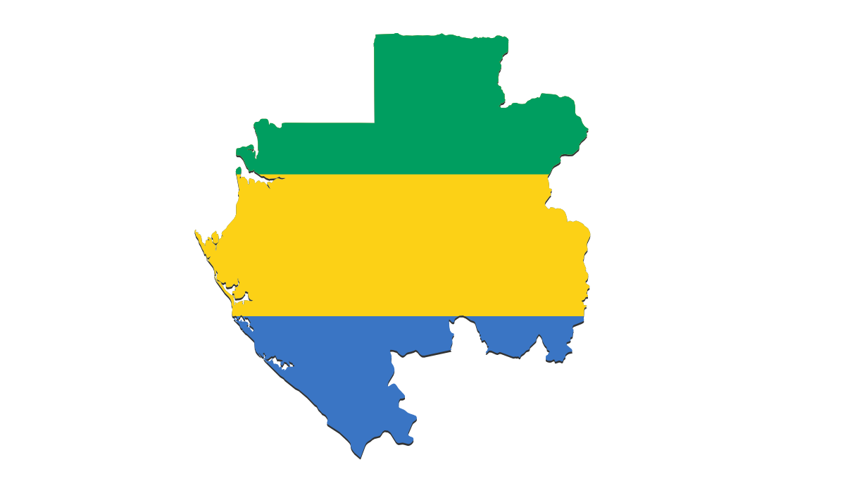 Gabon flag map