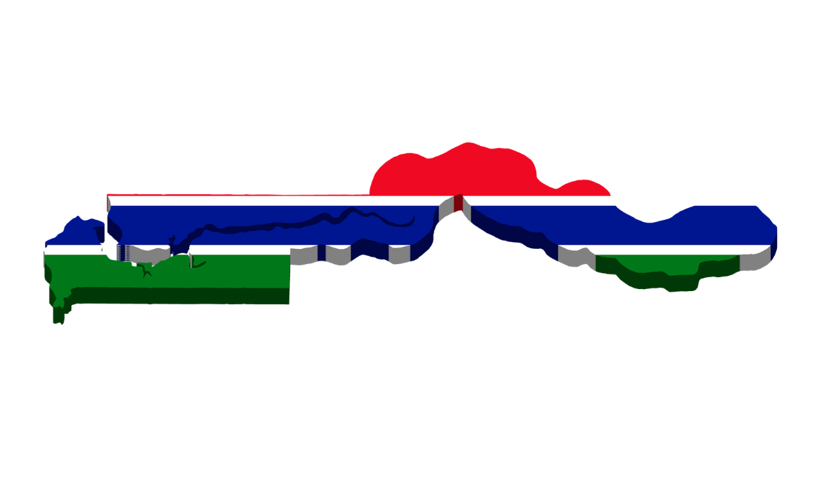Gambia flag map