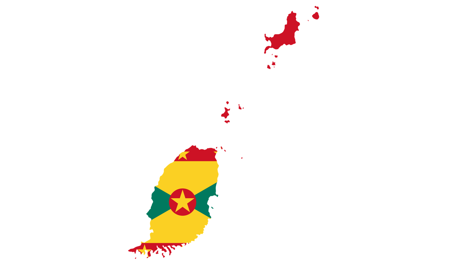 Grenada flag map