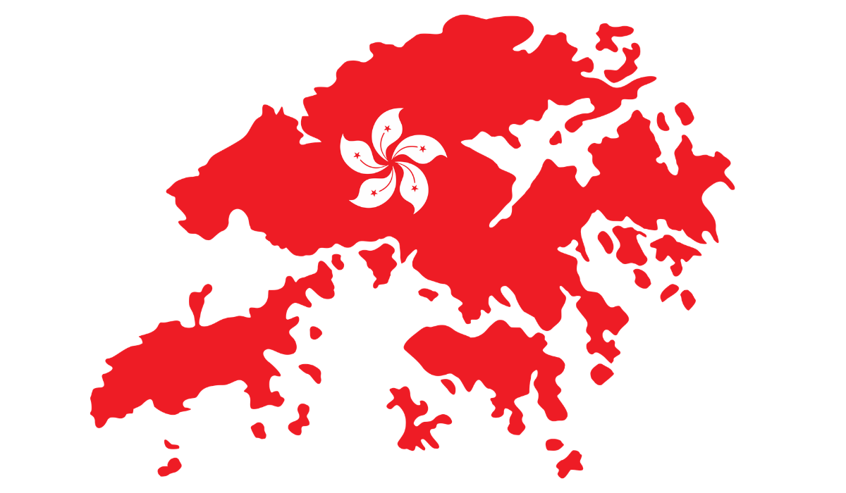 Hong Kong flag map