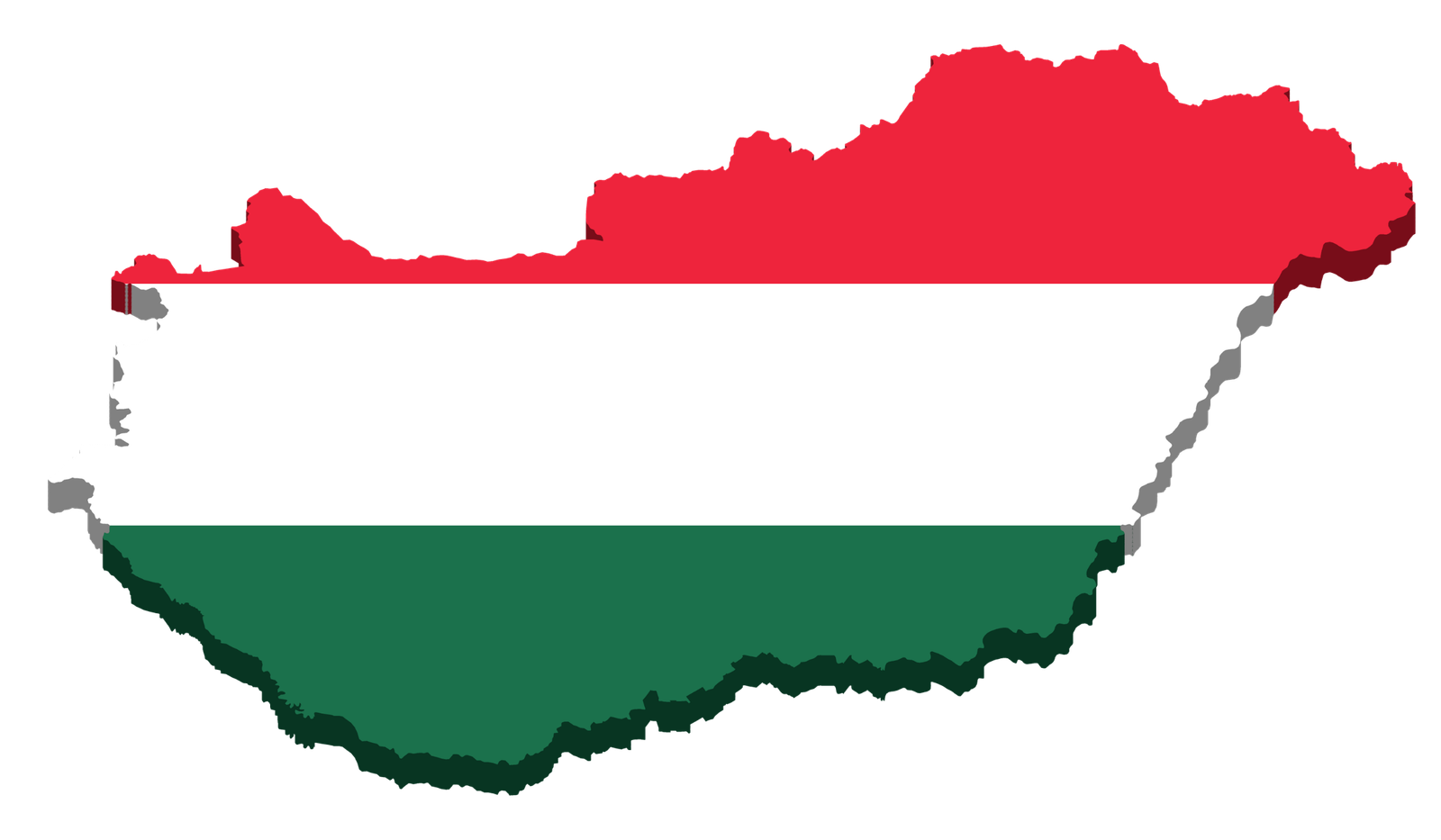 Hungary flag map