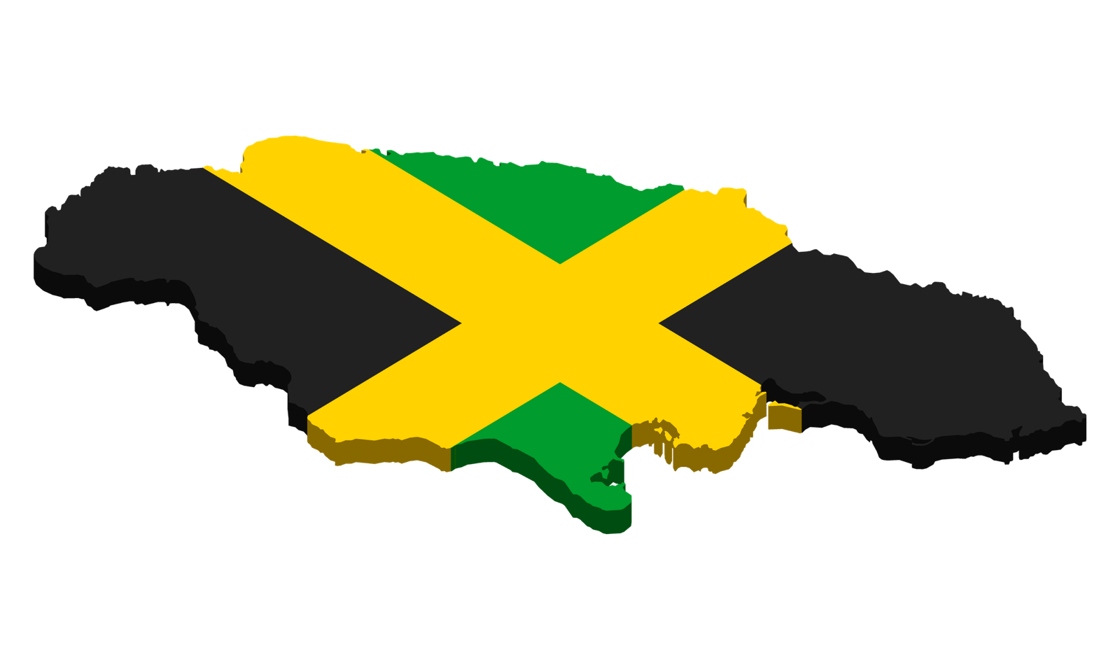 Jamaica flag map