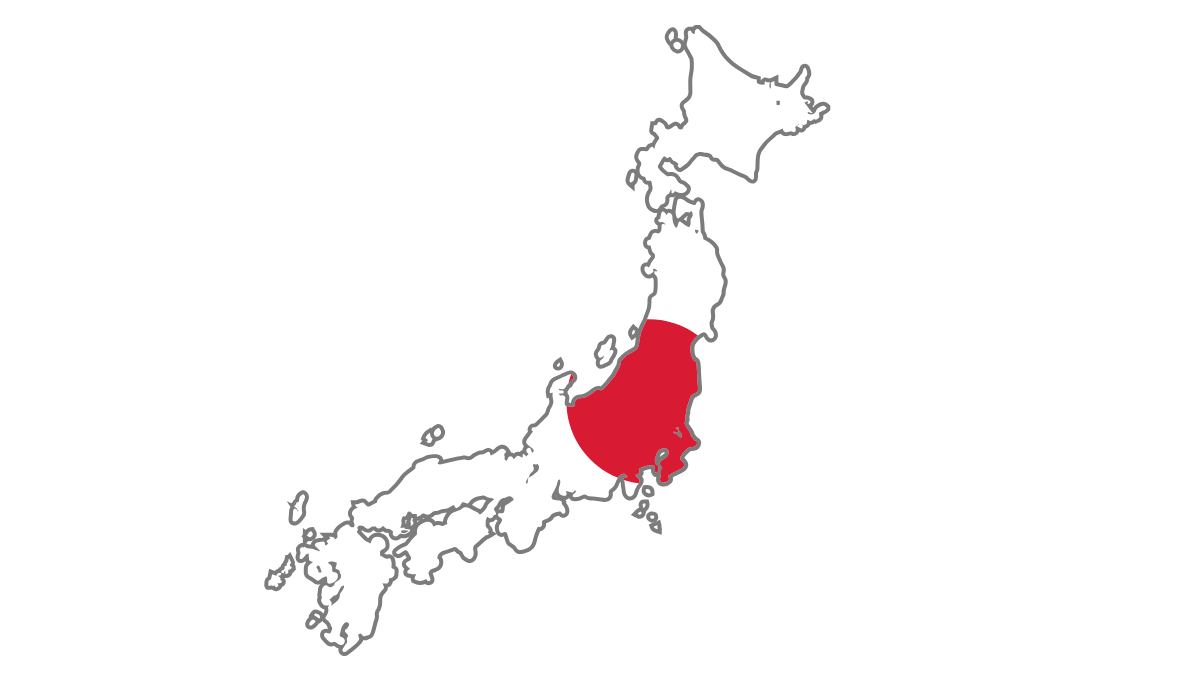 Japan flag map