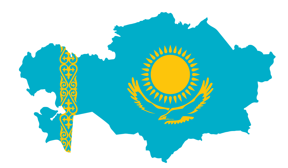 Kazakhstan flag map
