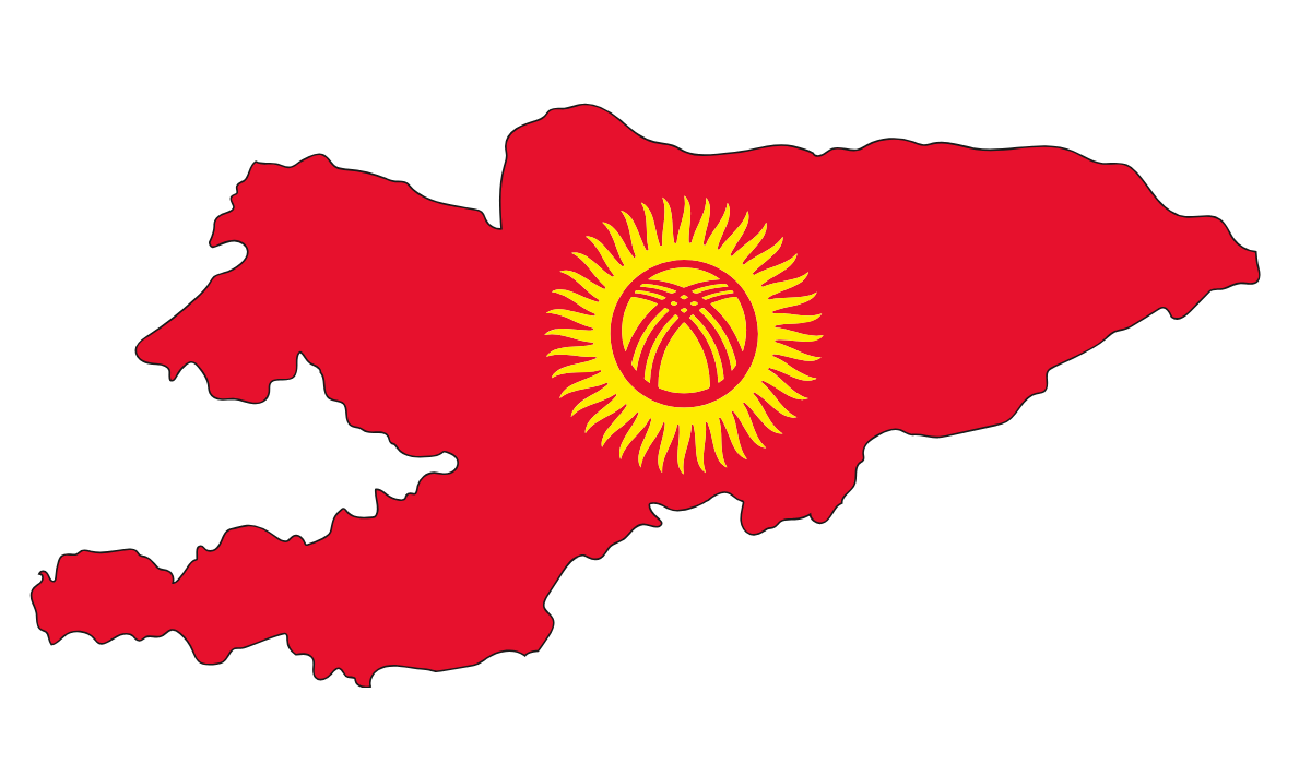 Kyrgyzstan flag map