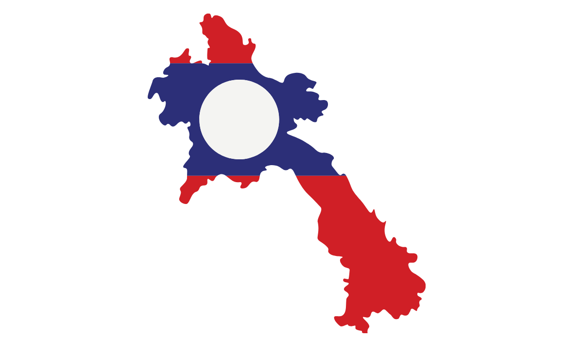 Laos flag map