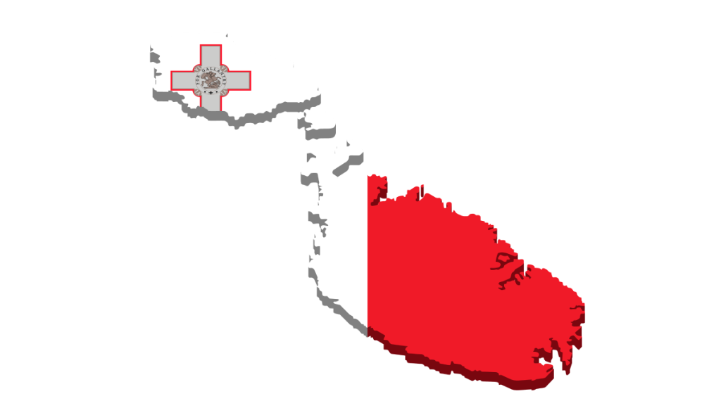Malta flag map