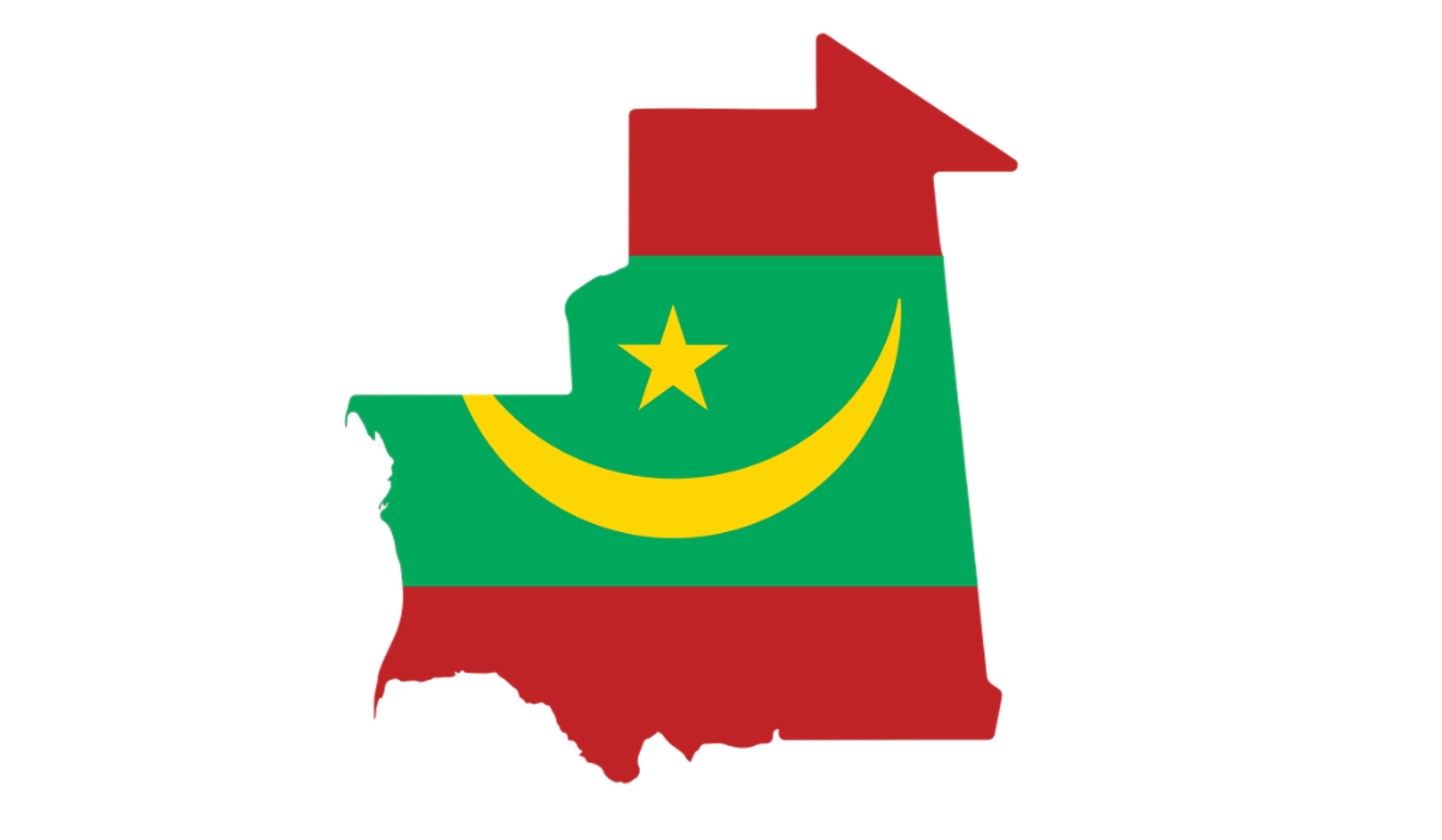 Mauritania flag map