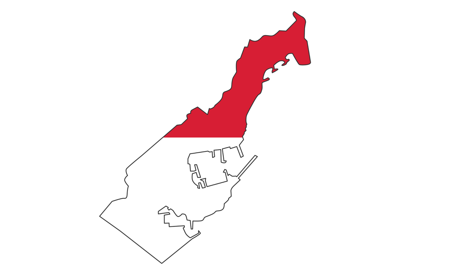 Monaco flag map