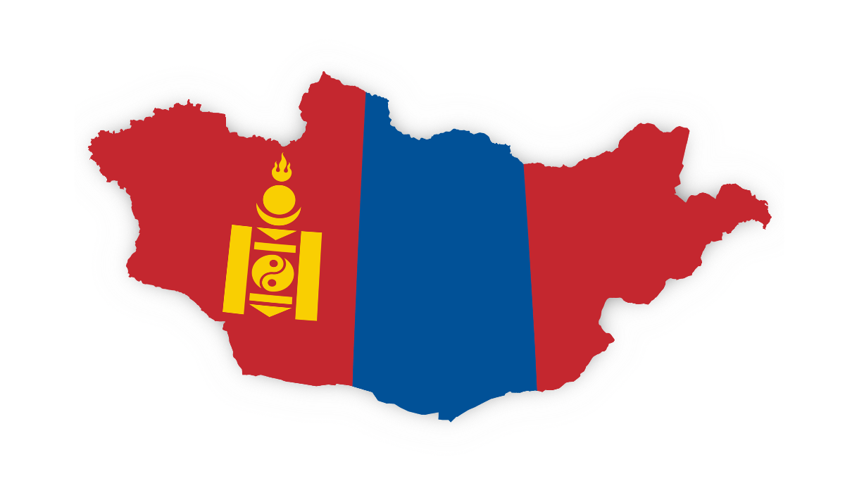 Mongolia flag map