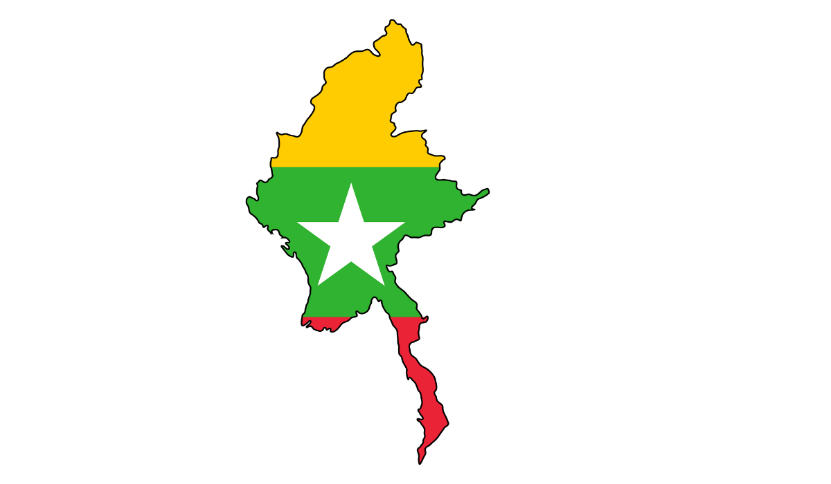 Myanmar flag map