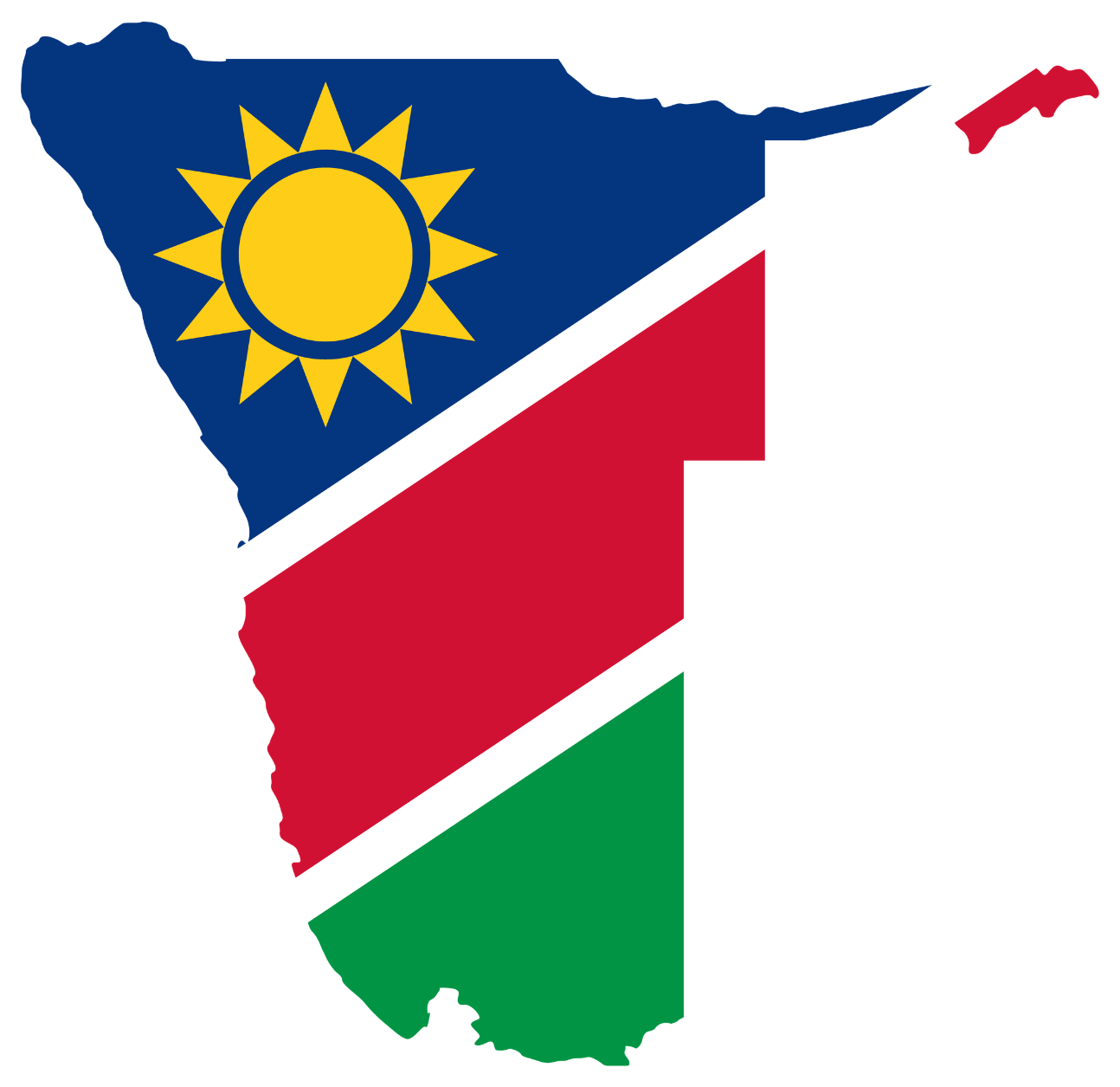 Namibia flag map