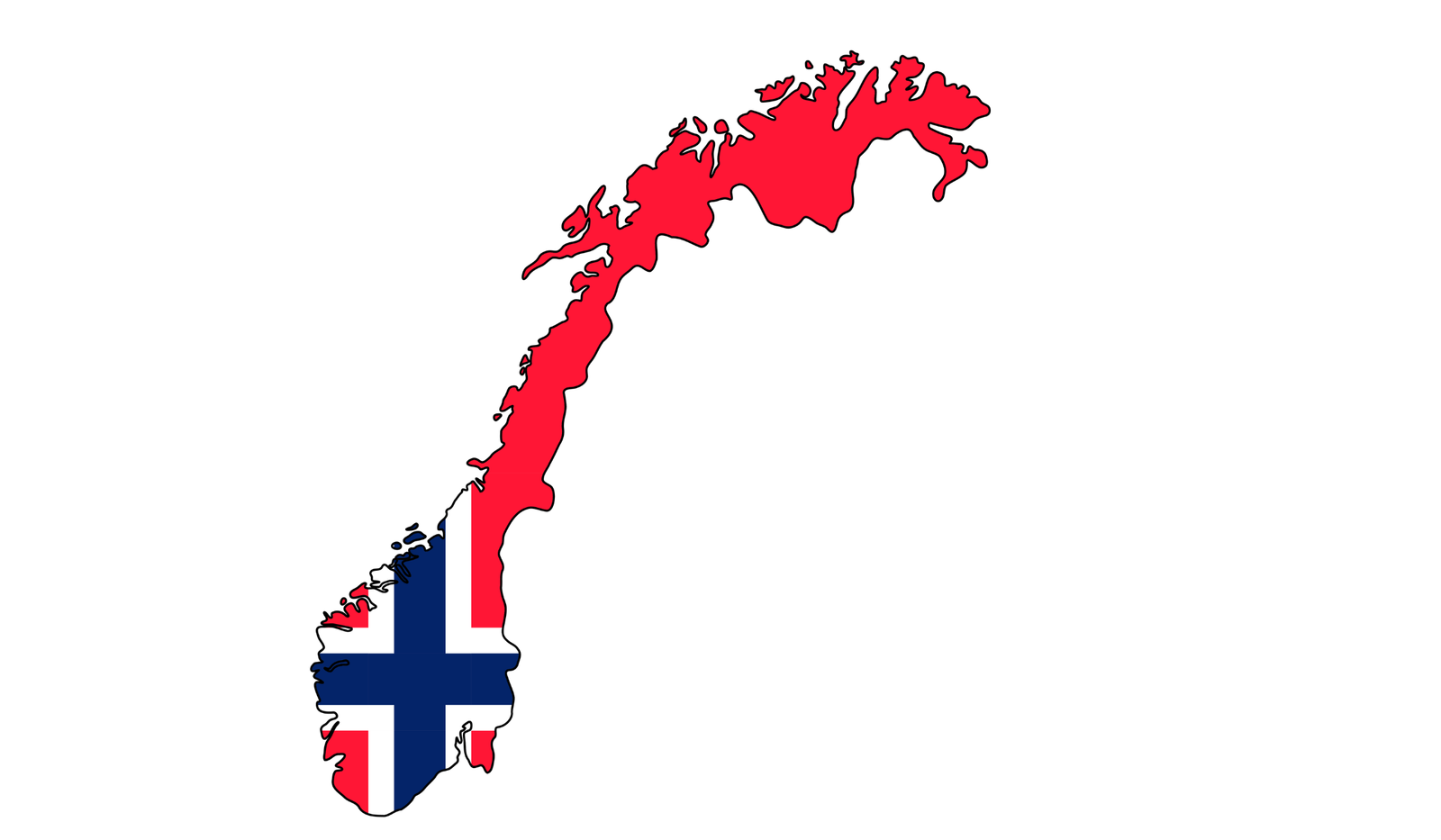 Norway flag map