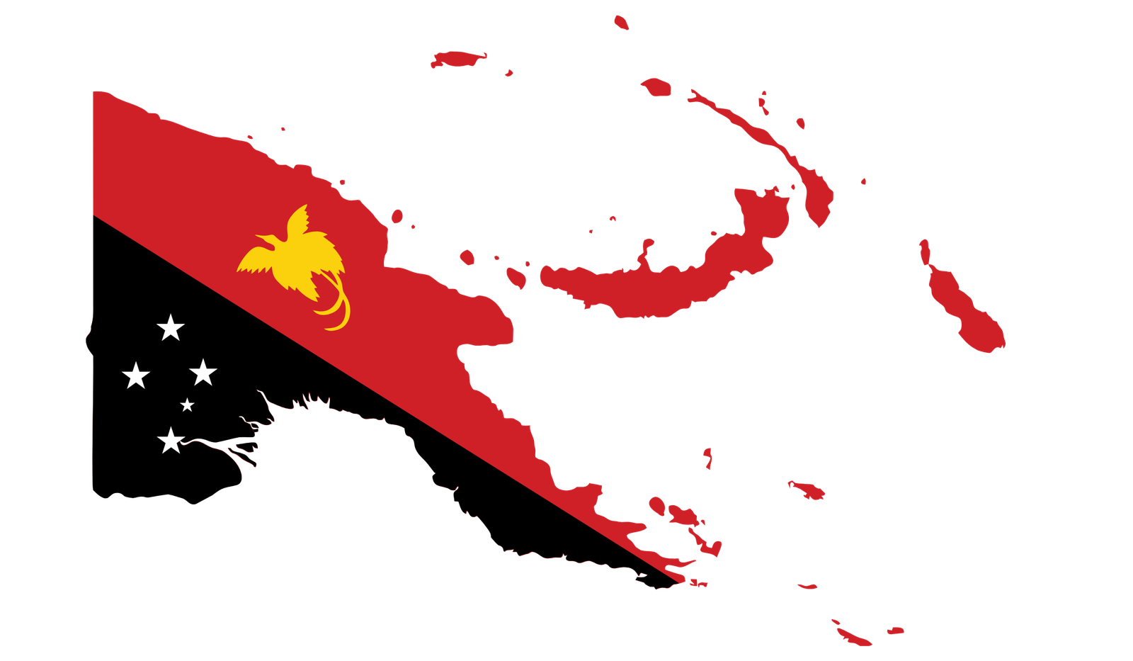 Papua New Guinea flag map