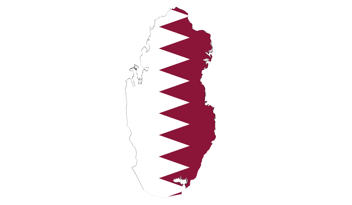 Qatar flag map