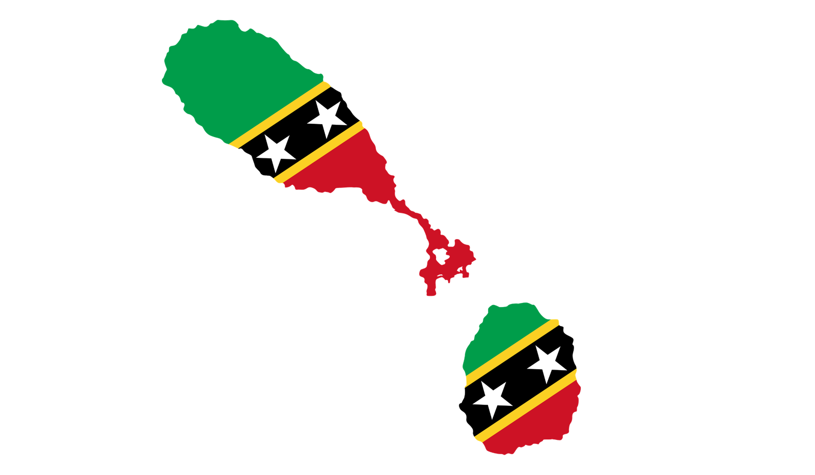 Saint Kitts et Nevis flag map