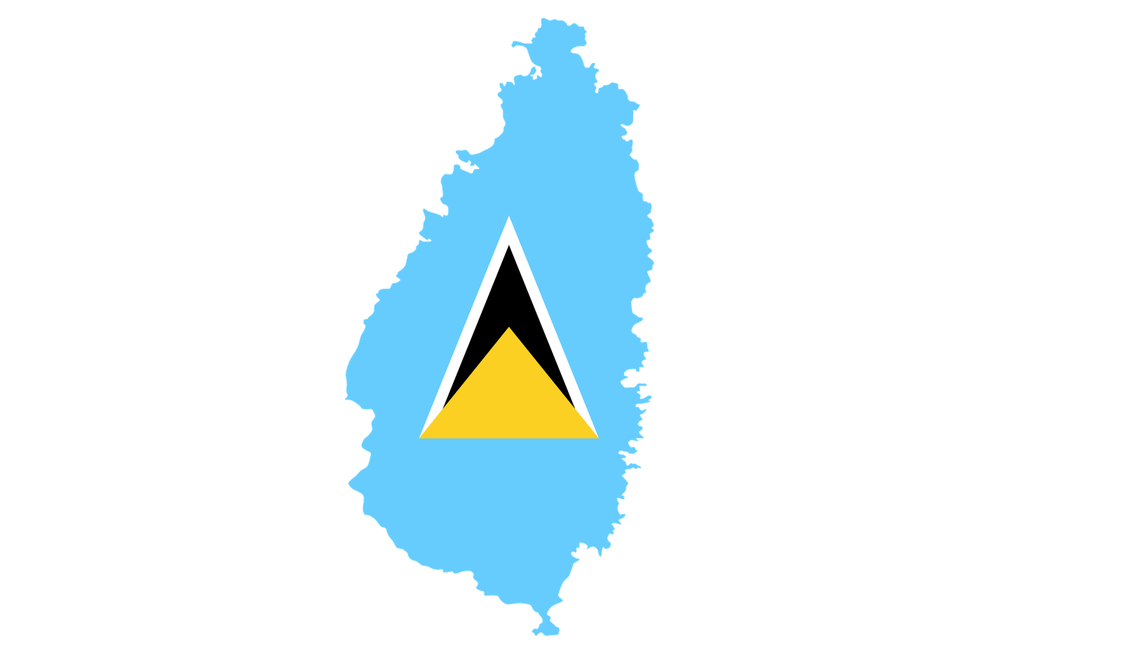 Saint Lucia flag map
