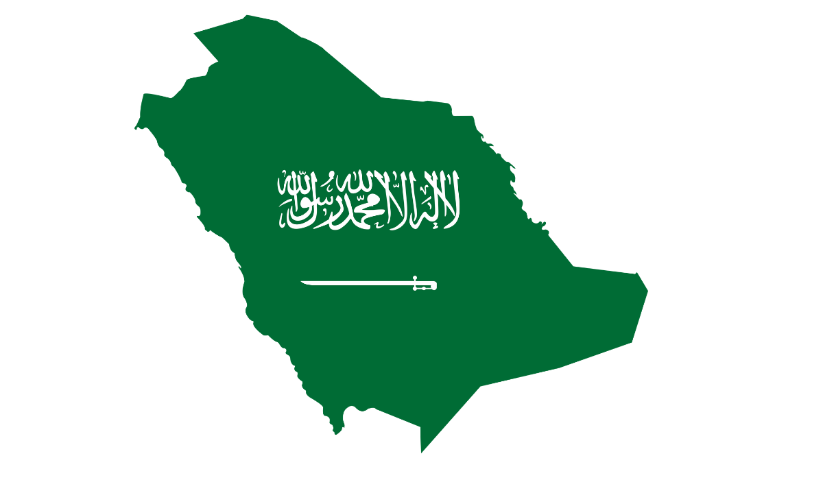 Saudi Arabia flag map