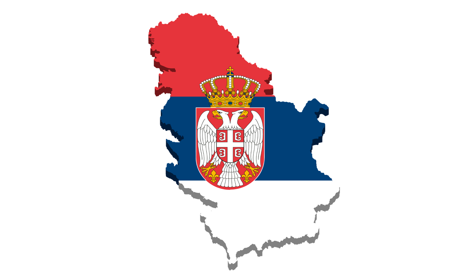 Serbia flag map