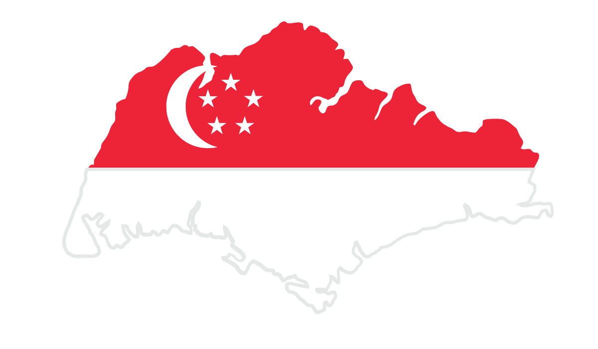 Singapore flag map