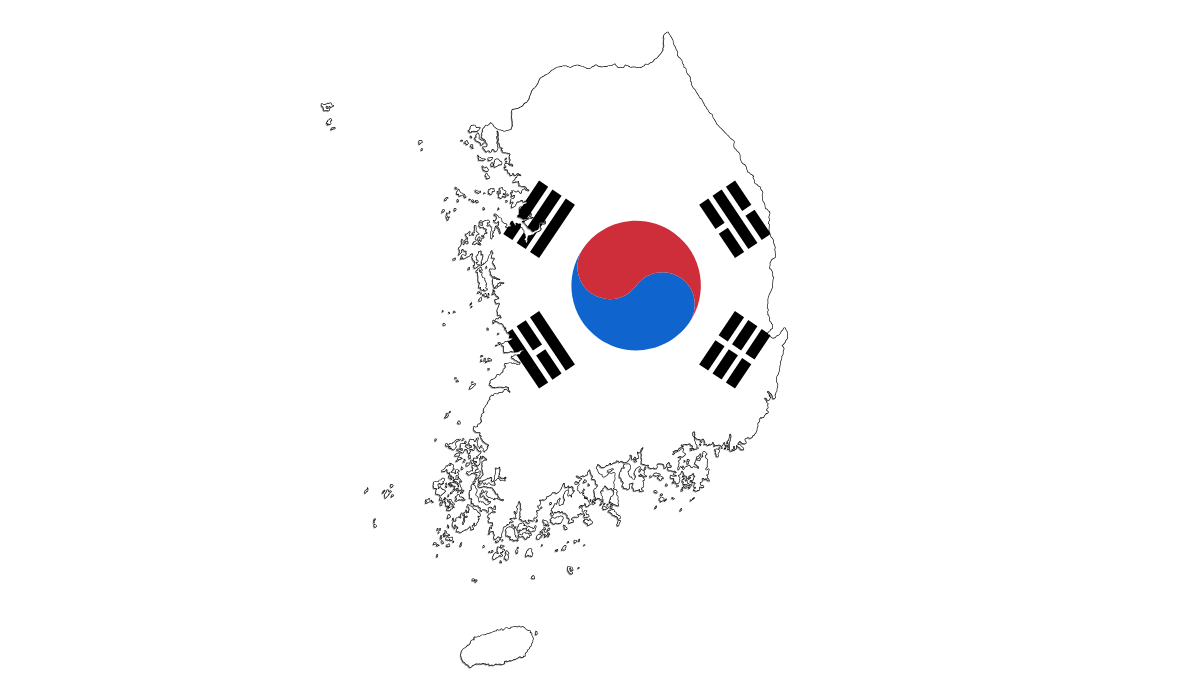 South Korea flag map