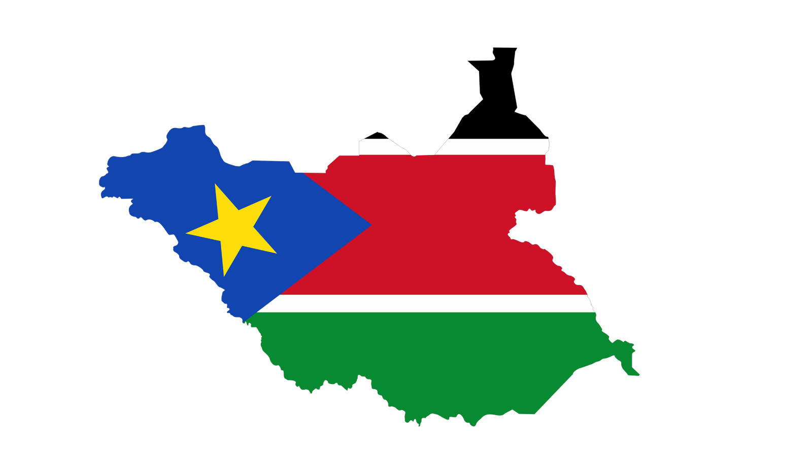 South Sudan flag map