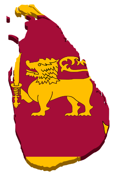 Sri Lanka flag map