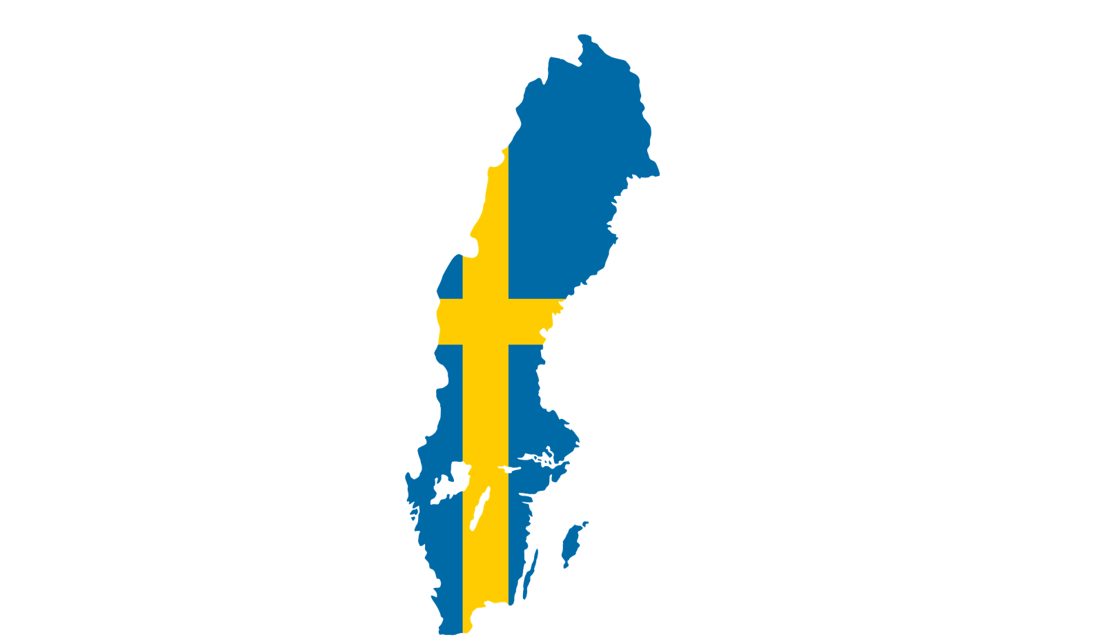 Sweden flag map