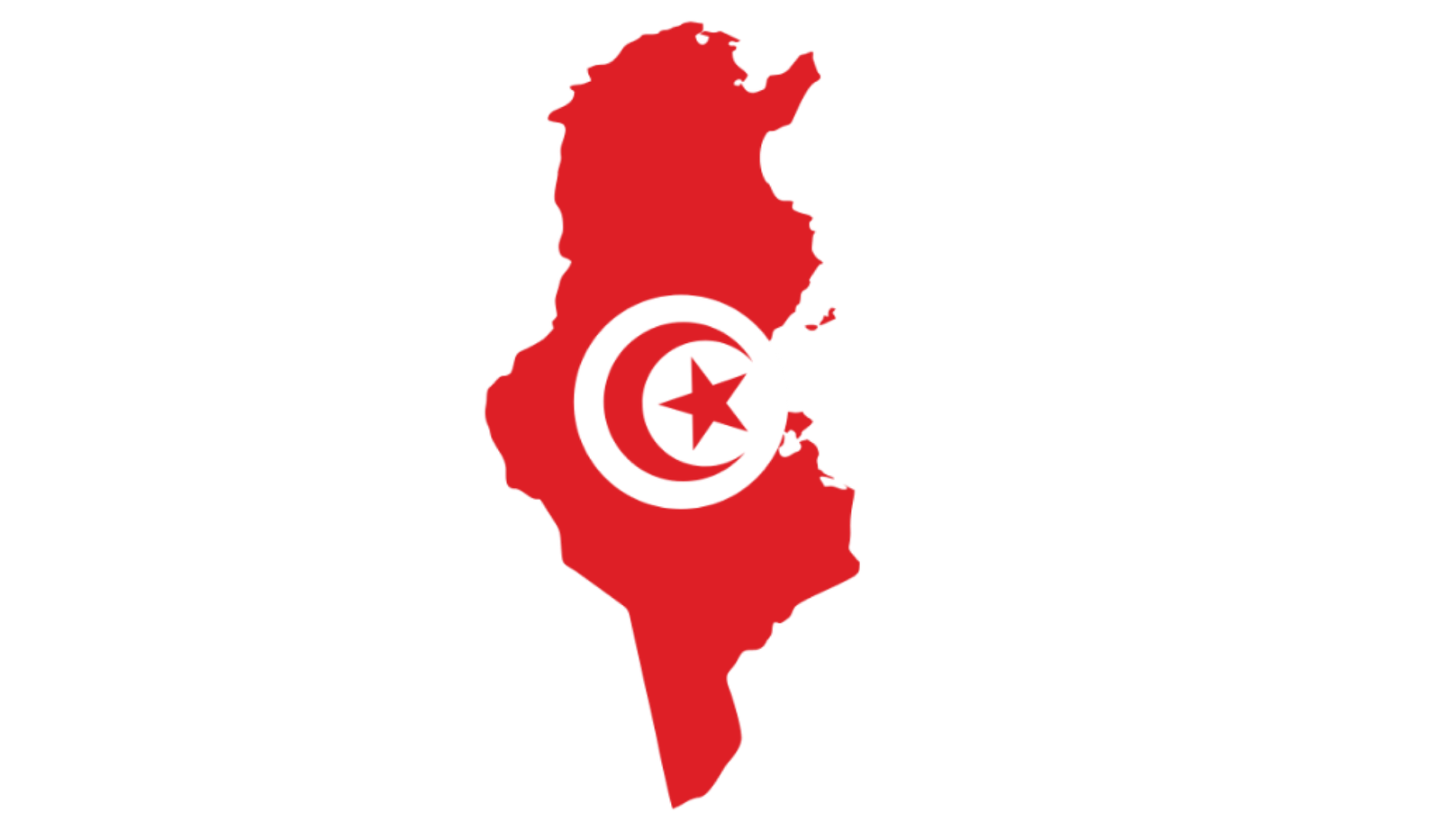 Tunisia flag map